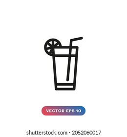 Juice glass icon vector with white background