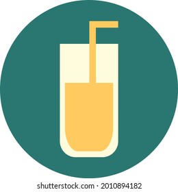 Juice in glass, illustration, vector on a white background.