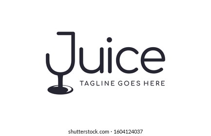 Juice glass for logo design vector editable