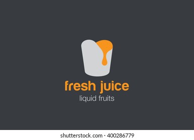 Juice glass Logo design vector template.
Liquid Paint Logotype concept icon