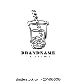 juice glass logo icon design template modern vector cute