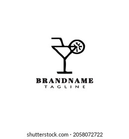 juice glass logo icon design template modern vector cute