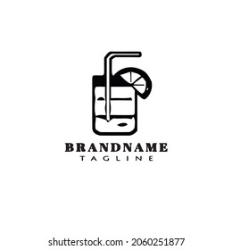 juice glass logo icon design template modern vector illustration