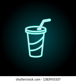 juice in glass neon icon. Elements of fast food set. Simple icon for websites, web design, mobile app, info graphics