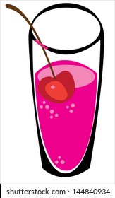 juice in glass on white background