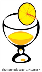 juice in glass on white background