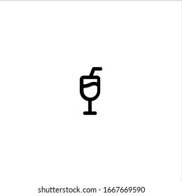 Juice, glass outline icon illustration-Vector