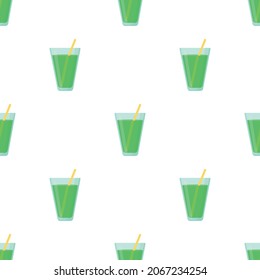 Juice in glass pattern seamless background texture repeat wallpaper geometric vector