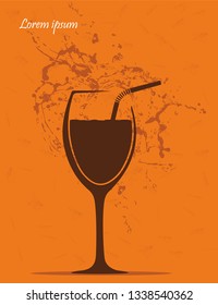 Juice Glass splash Background Design, Poster wallpaper Layout template, website, Editable vector illustration, Abstract background