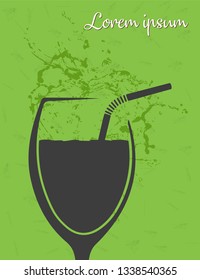 Juice Glass splash Background Design, Poster wallpaper Layout template, website, Editable vector illustration, Abstract Green background