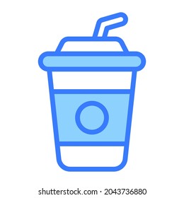 juice glass vector Blue outline icon. Hindu festival, Hindu celebration icon.