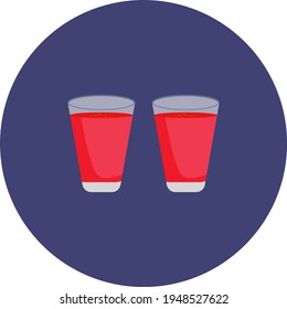 Ilustración vectorial de vidrio de jugo sobre fondo blanco.