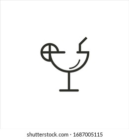 juice glass vector line logo design inspiration