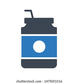 juice glyph colour vector icon