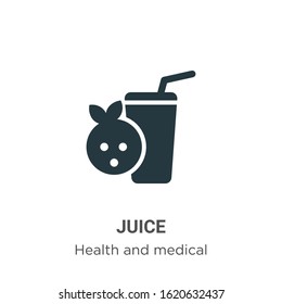 Juice glyph icon vector on white background. Flat vector juice icon symbol sign from modern health collection for mobile concept and web apps design.