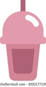 Juice to go, illustration, vector, on a white background.