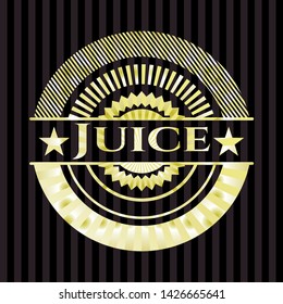 Juice gold shiny emblem. Vector Illustration. Detailed.