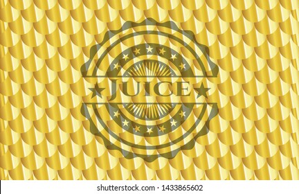 Juice golden emblem. Scales pattern. Vector Illustration. Detailed.