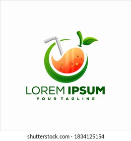 juice gradient color logo design