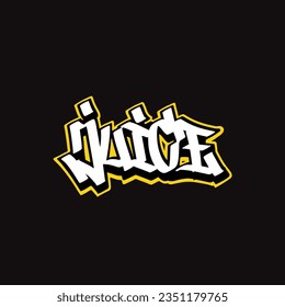 graffiti de jugo vectorial etiquetando letra texto de texto arte callejero