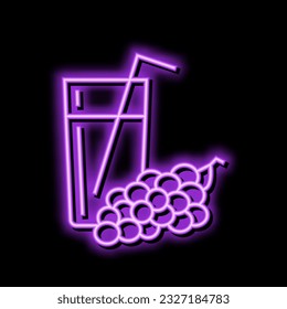 juice grape neon light sign vector. juice grape illustration