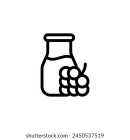 juice grape outline icon and illustration