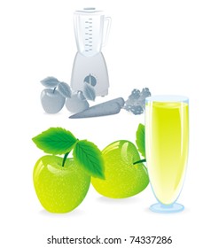 	juice from green apple with blender