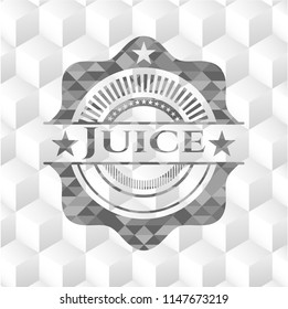 Juice grey badge with geometric cube white background