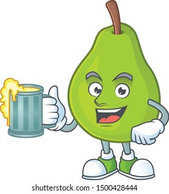 With juice guava fruit ripe mascot cartoon style.
