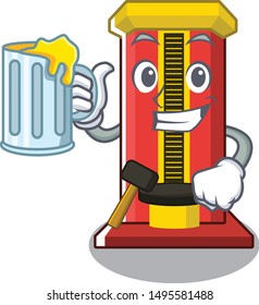 With juice hammer game machine isolated in character