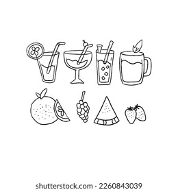 vector de ilustraciones de doodle de la mano de jugo