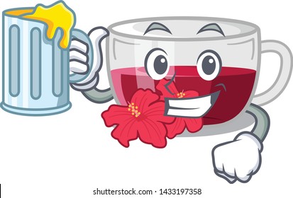 With juice hibiscus tea is served character glasses