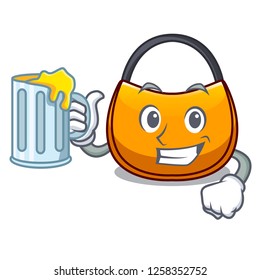 With juice hobo bag outline on image cartoon