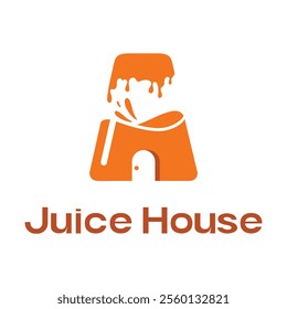 juice house flat minimalist logo design