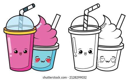 Juice - Ice Cream Vector, Juice For Coloring Pages