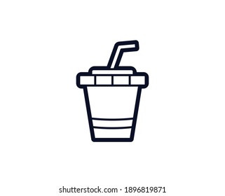 Juice icon. Bar black line sign. Premium quality graphic design pictogram. Outline symbol icon for web design, website and mobile app on white background. Monochrome icon of juice