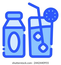 icono de jugo en estilo bluetone