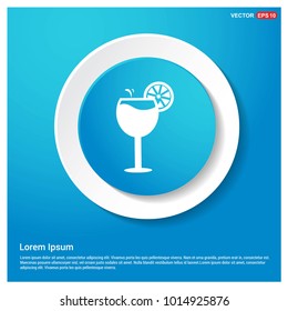 Juice icon. cocktail drink icon Abstract Blue Web Sticker Button