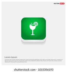 Juice icon. cocktail drink icon Green Web Button