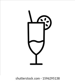 Juice icon. Cocktail vector icon. Juice flat sign design. Cocktail symbol pictogram. Cocktail icon
