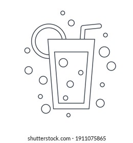 Juice Icon. Cold Coffee Icon. vector flat style, two color, color circle, color background, black shape icon.