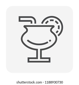 Juice icon for cooking design, editable stroke.