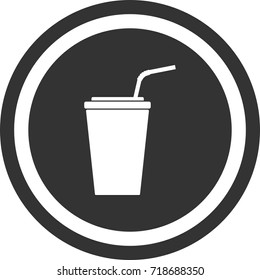 Juice icon, dark circle sign design