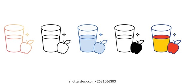 Design de ícone de suco com ilustração de estoque de fundo branco