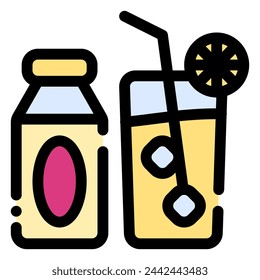 juice icon in flat line style