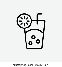  juice icon, isolated travel outline icon in light grey background, perfect for website, blog, logo, graphic design, social media, UI, mobile app, EPS 10 vector illustration