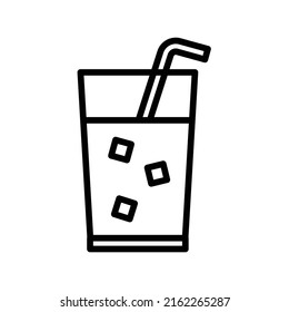 Juice Icon. Line Art Style Design Isolated On White Background
