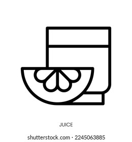juice icon. Line Art Style Design Isolated On White Background