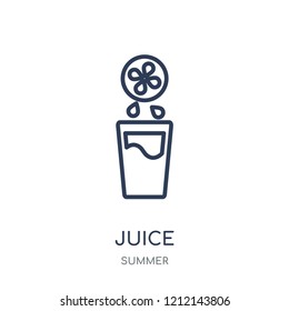 Juice icon. Juice linear symbol design from Summer collection. Simple outline element vector illustration on white background.