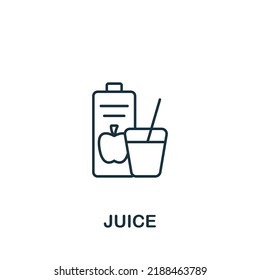 Juice icon. Monochrome simple Drinks icon for templates, web design and infographics